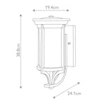 Feiss Merrill Small Outdoor Wall Lantern 1 Light in Black with Clear Seeded Glass