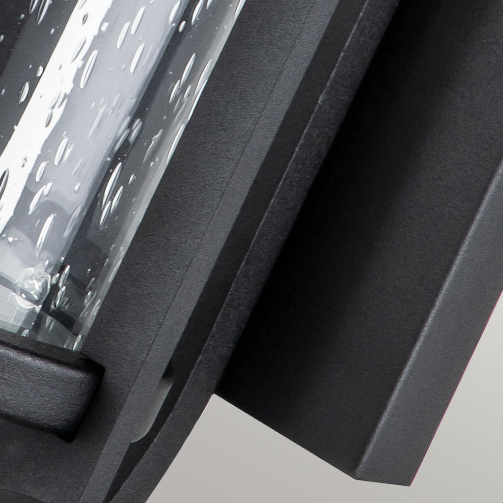 Feiss Merrill Small Outdoor Wall Lantern 1 Light in Black with Clear Seeded Glass