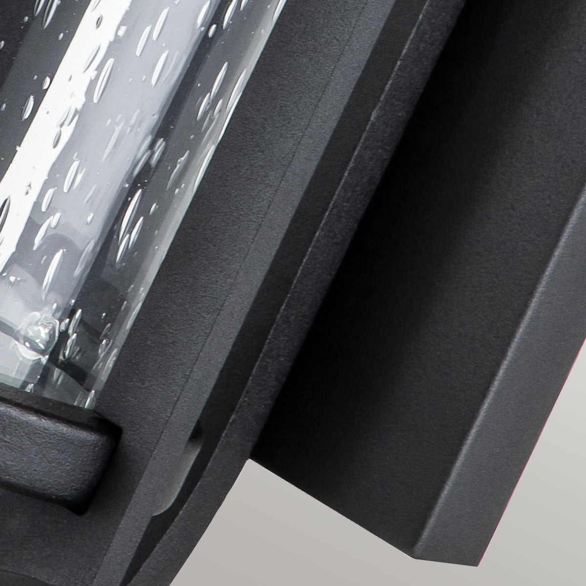 Feiss Merrill Small Outdoor Wall Lantern 1 Light in Black with Clear Seeded Glass