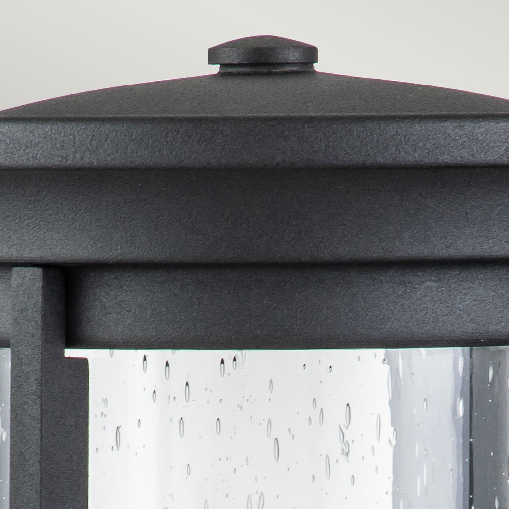 Feiss Merrill Small Outdoor Wall Lantern 1 Light in Black with Clear Seeded Glass