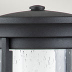 Feiss Merrill Small Outdoor Wall Lantern 1 Light in Black with Clear Seeded Glass