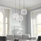 Feiss Oberlin 50cm LED Crystal Pendant Light in Satin Nickel