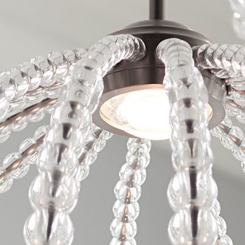 Feiss Oberlin 50cm LED Crystal Pendant Light in Satin Nickel