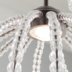 Feiss Oberlin 50cm LED Crystal Pendant Light in Satin Nickel