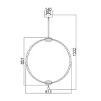 Feiss Oberlin Large LED Pendant Light in Satin Nickel with Clear Finish
