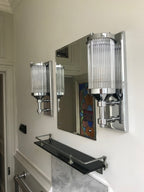 Feiss Paulson 1 Light Wall Light in Chrome with Clear Glass Shade
