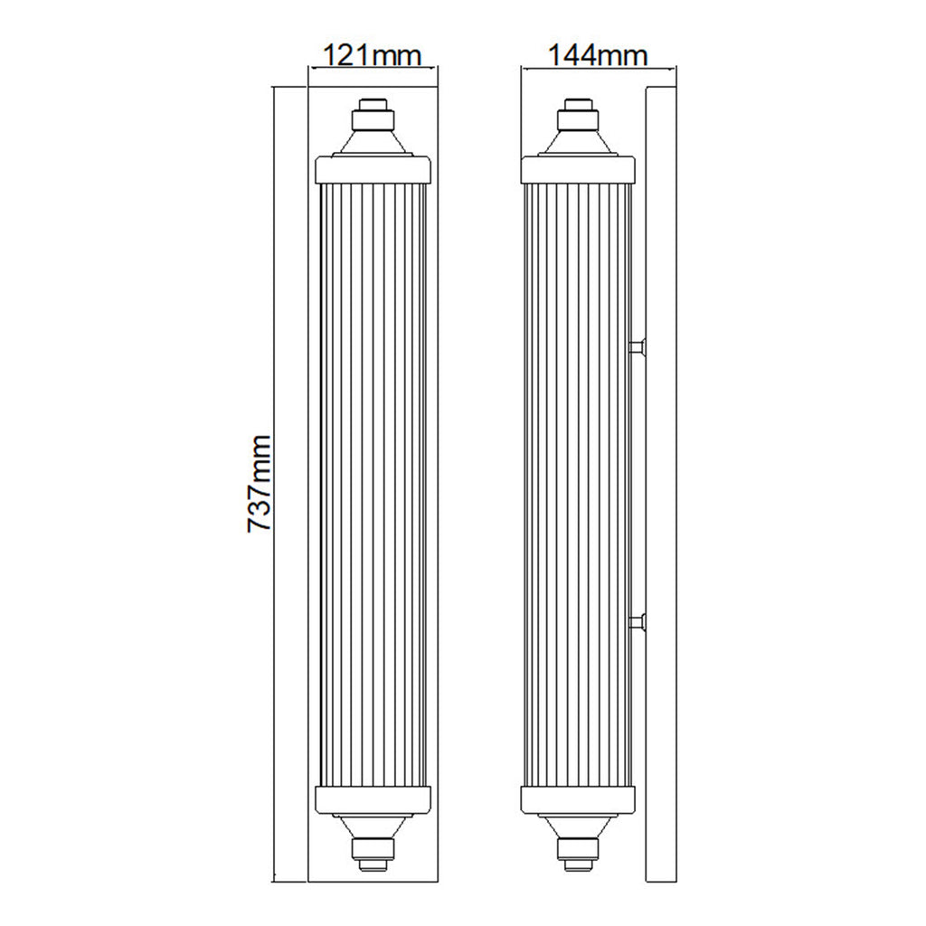 Feiss Paulson 4 Light Bar Wall Light in Chrome