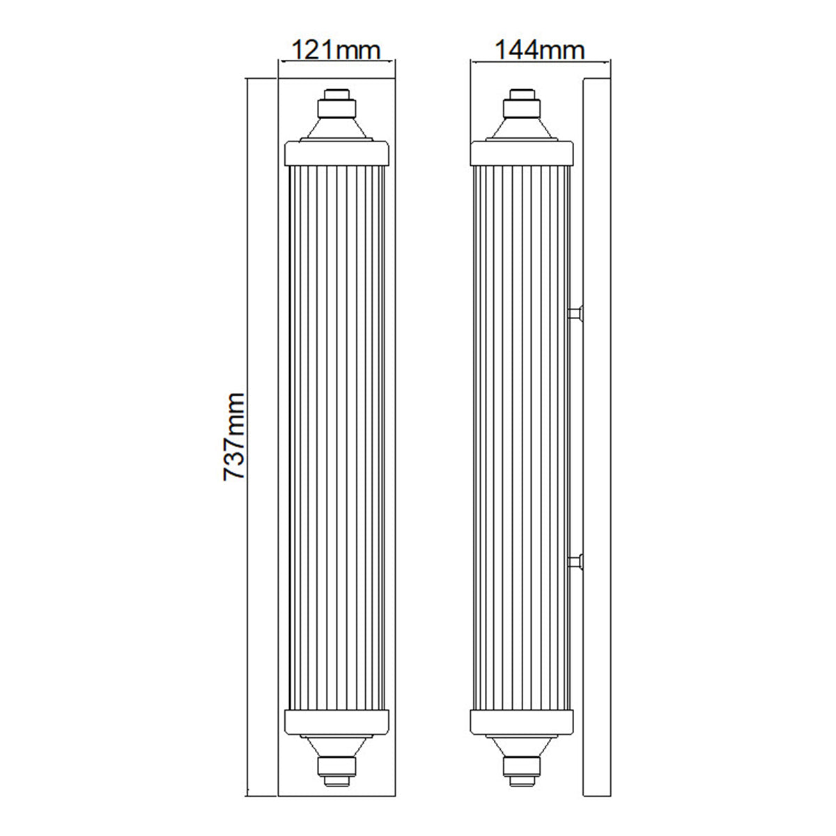 Feiss Paulson 4 Light Bar Wall Light in Chrome