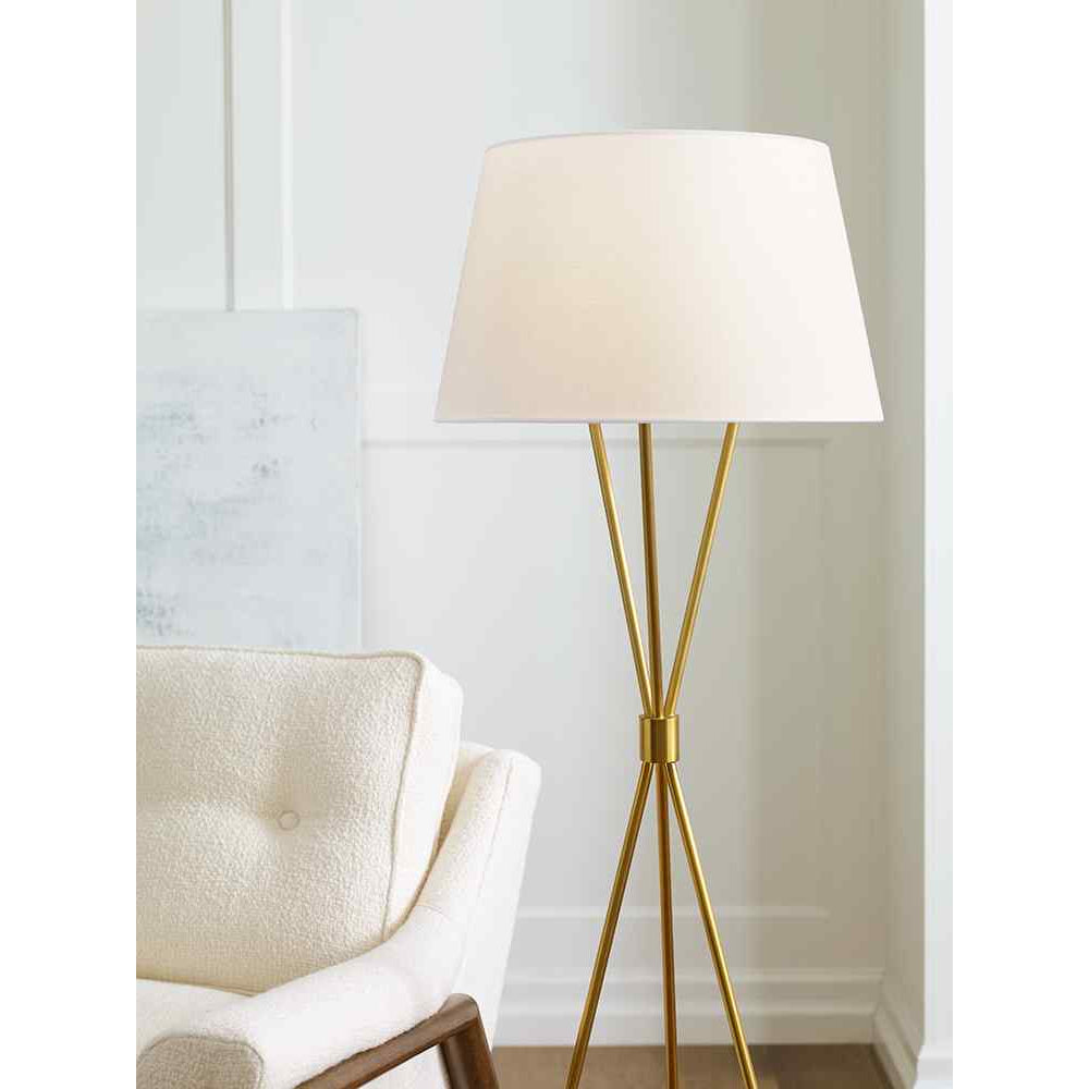 Feiss Penny 1 Light Floor Lamp in Burnished Brass