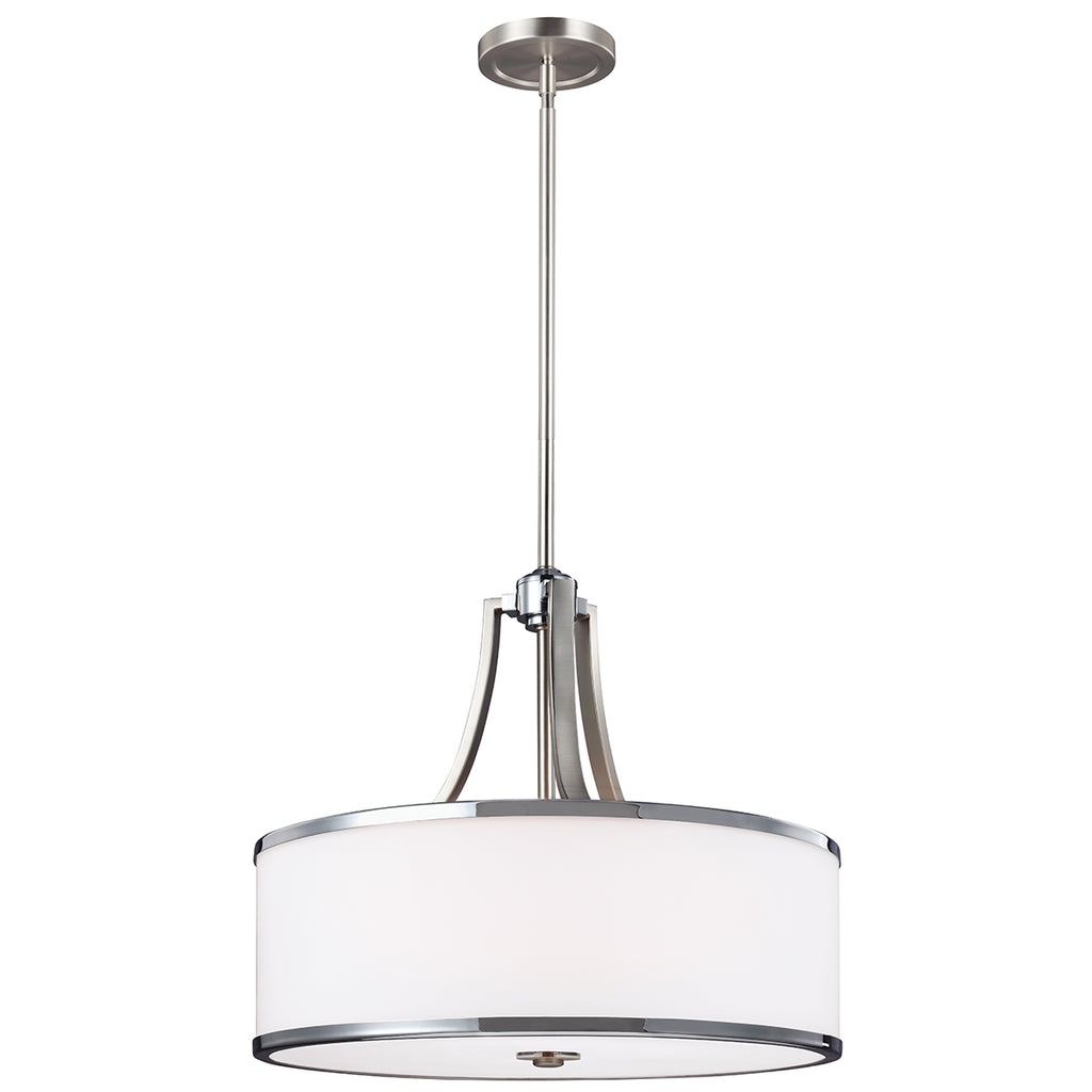 Feiss Prospect Park 4 Light Duo-Mount Pendant Light in Satin Nickel