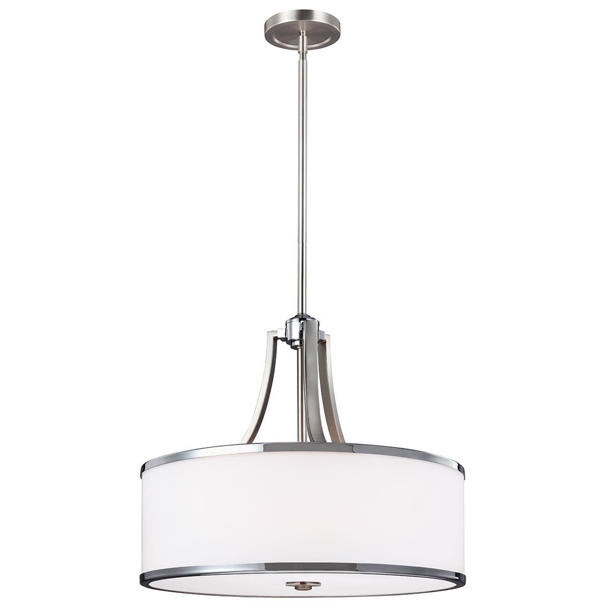 Feiss Prospect Park 4 Light Duo-Mount Pendant Light in Satin Nickel