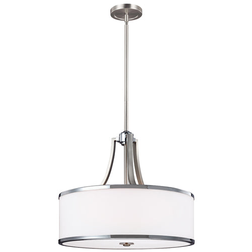 Feiss Prospect Park 4 Light Duo-Mount Pendant Light in Satin Nickel