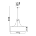 Feiss Prospect Park 4 Light Duo-Mount Pendant Light in Satin Nickel