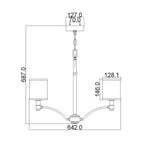 Feiss Prospect Park 5 Light Chandelier in Satin Nickel and Chrome