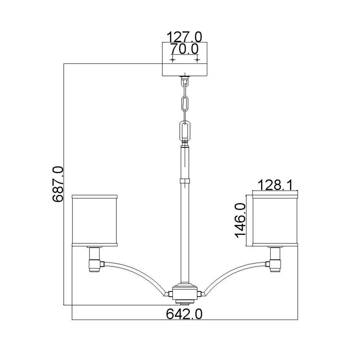 Feiss Prospect Park 5 Light Chandelier in Satin Nickel and Chrome