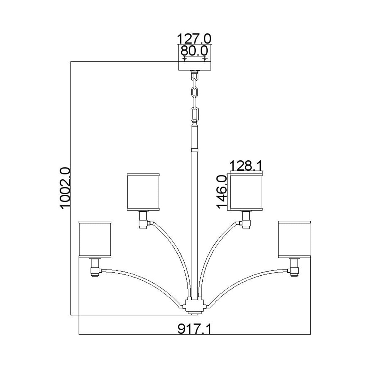 Feiss Prospect Park 9 Light Chandelier in Satin Nickel and Chrome