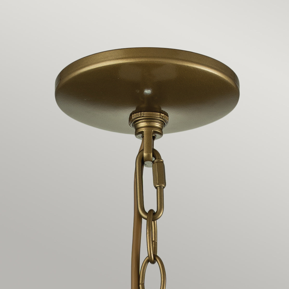 Feiss Redding Station Medium 1 Light Outdoor Chain Lantern in Painted Brass with Prismatic Glass