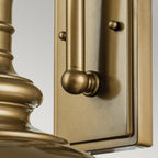 Feiss Redding Station Medium 1 Light Outdoor Wall Lantern in Distressed Brass with Prismatic Glass