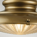 Feiss Redding Station Medium 1 Light Outdoor Wall Lantern in Distressed Brass with Prismatic Glass