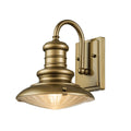 Feiss Redding Station Small 1 Light Outdoor Wall Lantern in Distressed Brass with Prismatic Glass