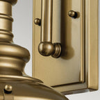 Feiss Redding Station Small 1 Light Outdoor Wall Lantern in Distressed Brass with Prismatic Glass