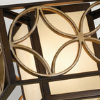 Feiss Remy 2 Light Flush Ceiling Light in Heritage Bronze and Gold