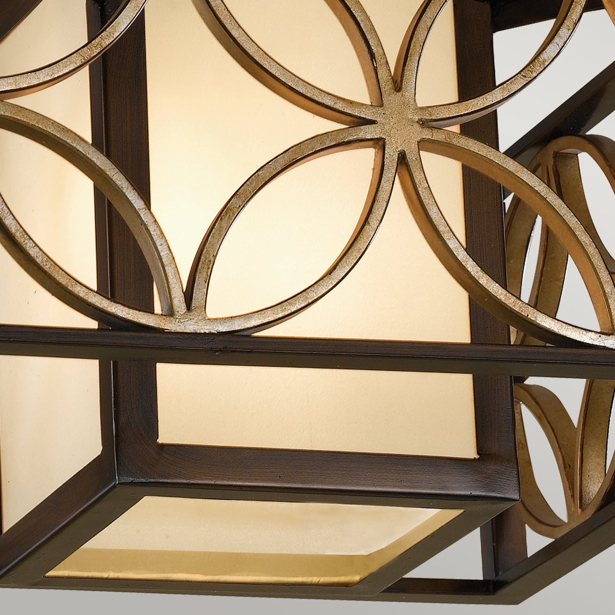 Feiss Remy 2 Light Flush Ceiling Light in Heritage Bronze and Gold