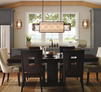 Feiss Remy 4 Light Pendant Light in Heritage Bronze and Gold