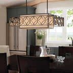 Feiss Remy 4 Light Pendant Light in Heritage Bronze and Gold