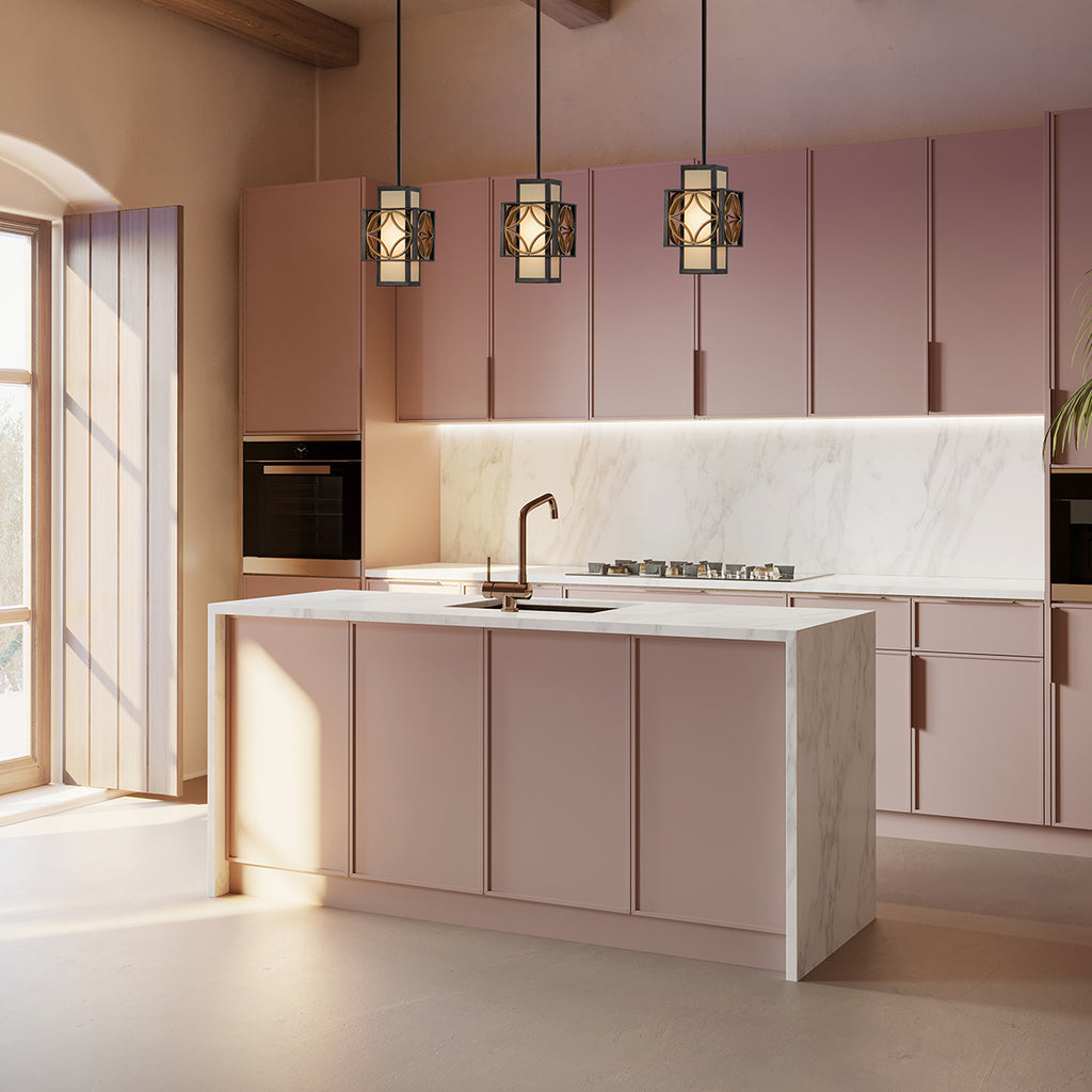 Feiss Remy Mini Pendant Light in Heritage Bronze and Gold