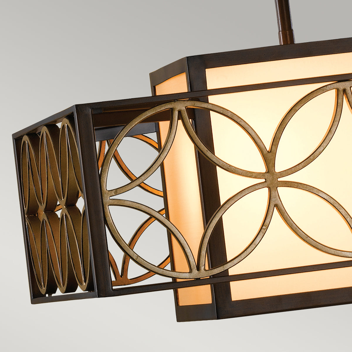 Feiss Remy Single Pendant Light in Heritage Bronze and Gold