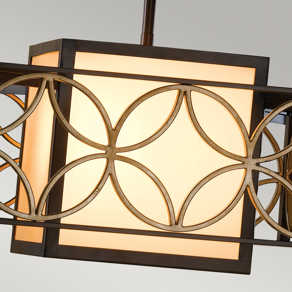 Feiss Remy Single Pendant Light in Heritage Bronze and Gold