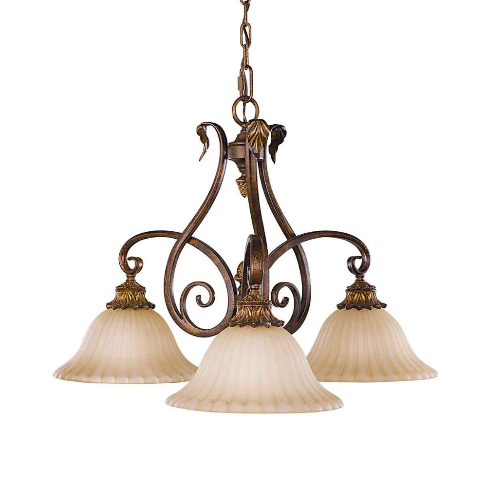 Feiss Sonoma Valley 3 Light Chandelier in Aged Tortoise Shell