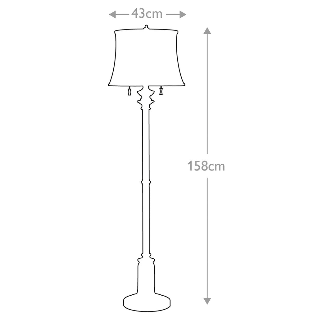 Feiss State Room Floor Lamp in Antique Nickel with Shade