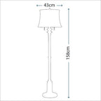 Feiss State Room Floor Lamp in Bali Brass with Shade