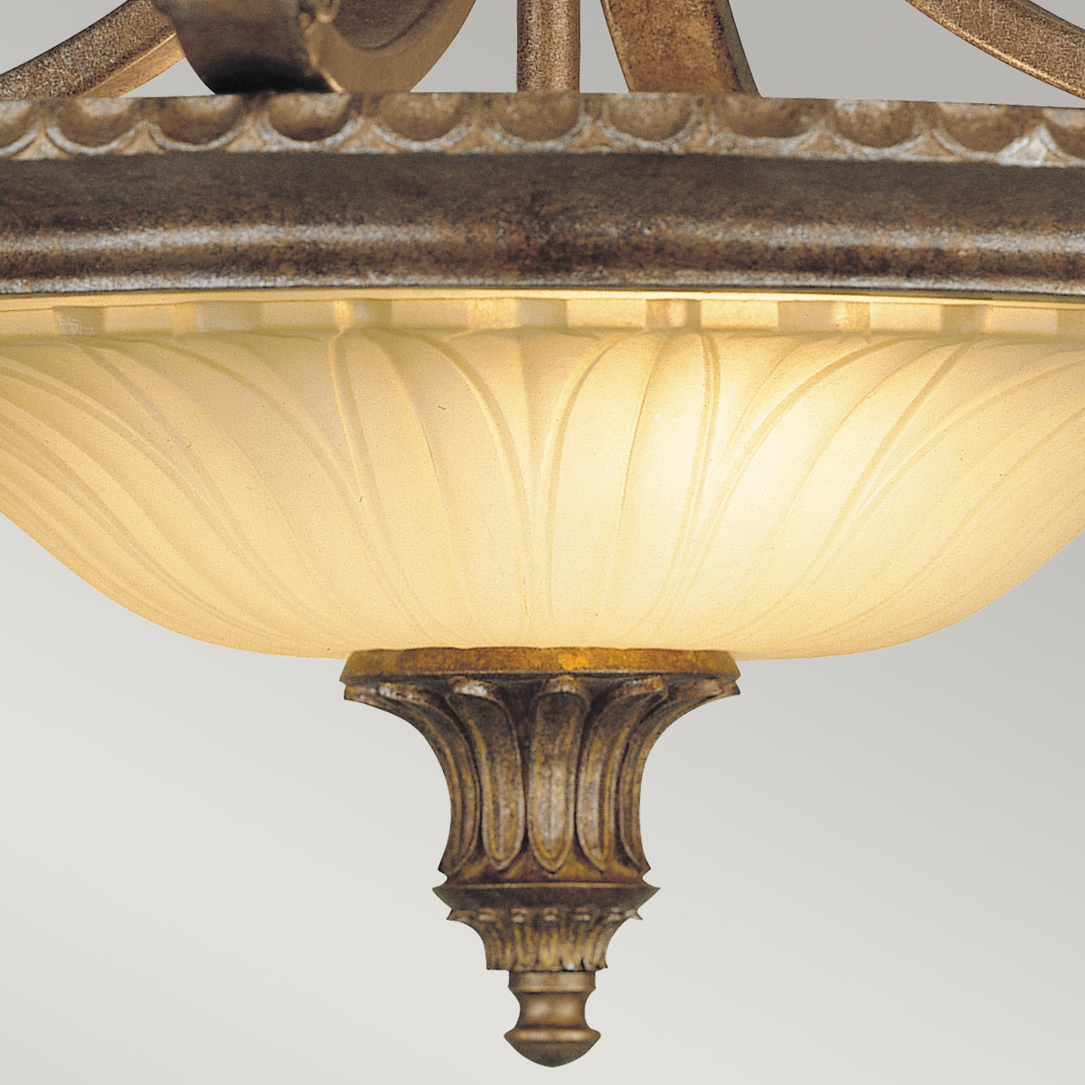 Feiss Stirling Castle 2 Light Semi Flush Ceiling Light in Bronze