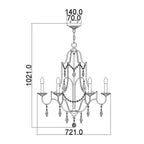 Feiss Valentina 6 Light Chandelier in Oxidised Bronze