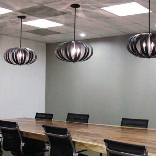 Feiss Woodstock Oval Cage Pendant Light in Textured Black