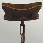 Feiss Yarmouth 4 Light Pendant Light in Painted Aged Brass