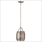 Feiss Zara 1 Light Pendant Light in Brushed Nickel