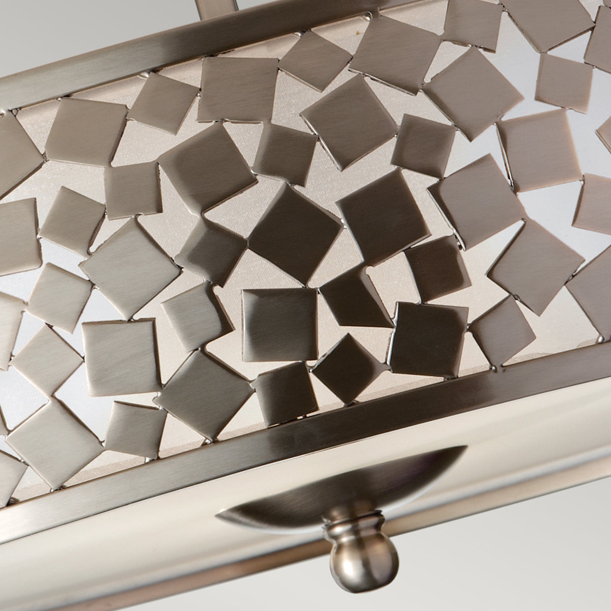 Feiss Zara 3 Light Semi Flush Ceiling Light in Brushed Nickel