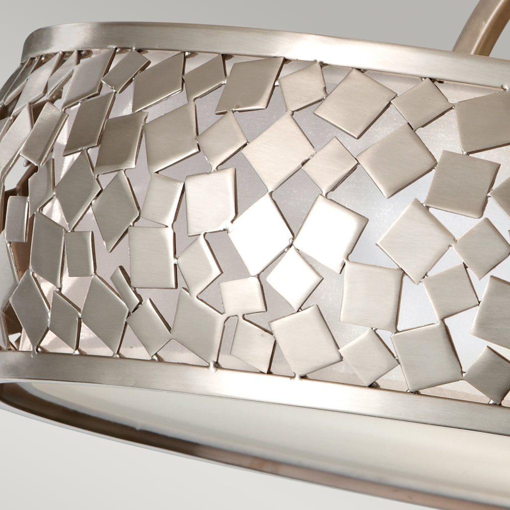 Feiss Zara 3 Light Semi Flush Ceiling Light in Brushed Nickel