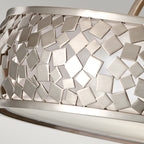 Feiss Zara 3 Light Semi Flush Ceiling Light in Brushed Nickel