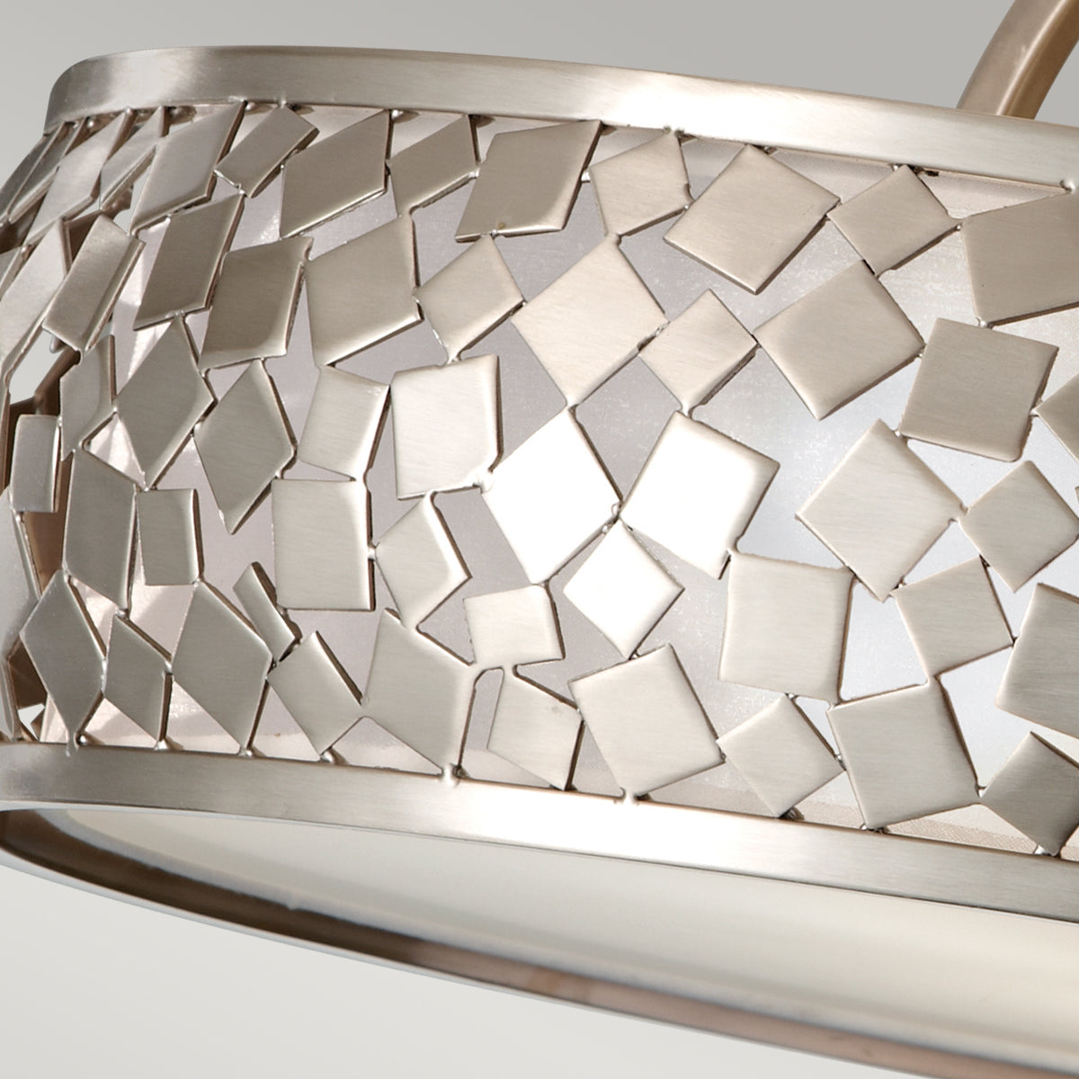 Feiss Zara 3 Light Semi Flush Ceiling Light in Brushed Nickel