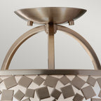 Feiss Zara 3 Light Semi Flush Ceiling Light in Brushed Nickel