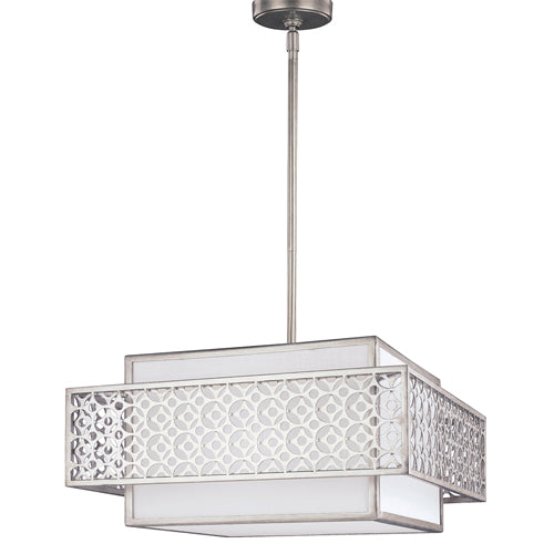 Feiss Kenney 3 Light Pendant Light in Silver Sunrise Finish