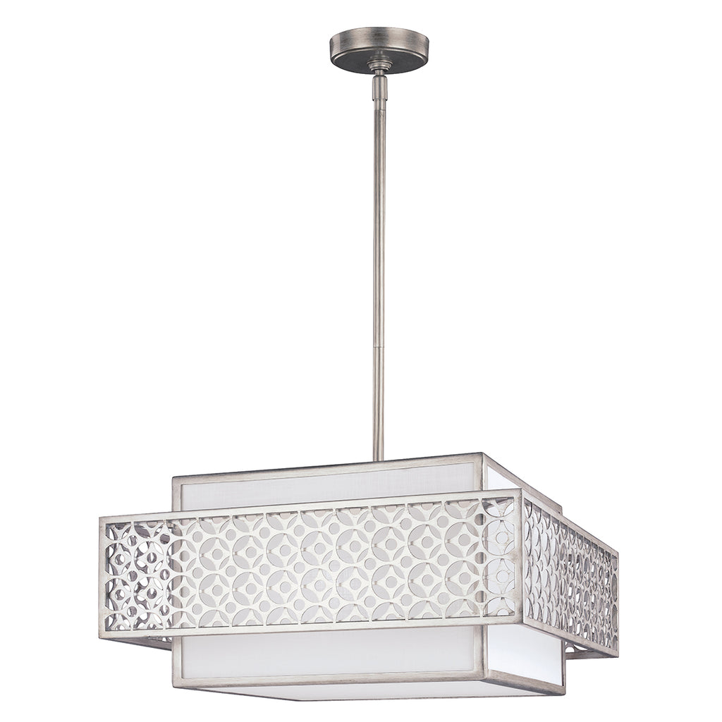 Feiss Kenney 3 Light Pendant Light in Silver Sunrise Finish