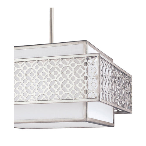 Feiss Kenney 3 Light Pendant Light in Silver Sunrise Finish