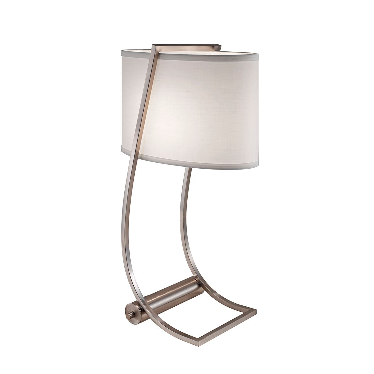 Feiss Lex Desk Lamp with USB Port and Shade in Brushed Steel