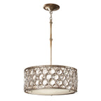 Feiss Lucia Pendant Light with Sunflower Crystals in Silver 